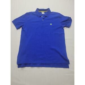Brooks Brothers Shirt Mens Medium Blue Pique Mesh Golden Fleece Logo Polo USA